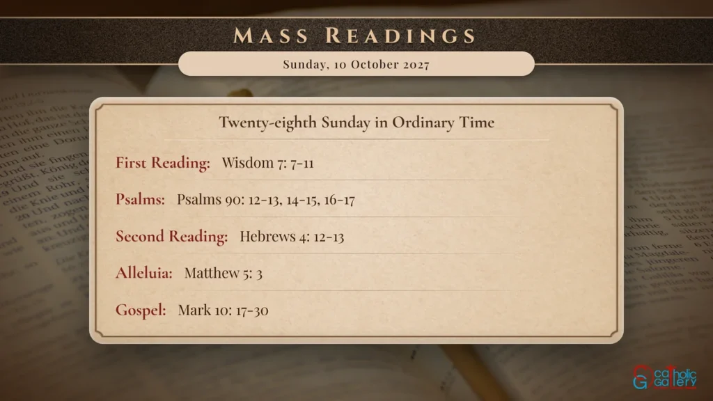 Daily Mass Readings Scripture Card – Sunday, 10 October 2027