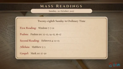 Daily Mass Readings – Sunday, 10 October 2027