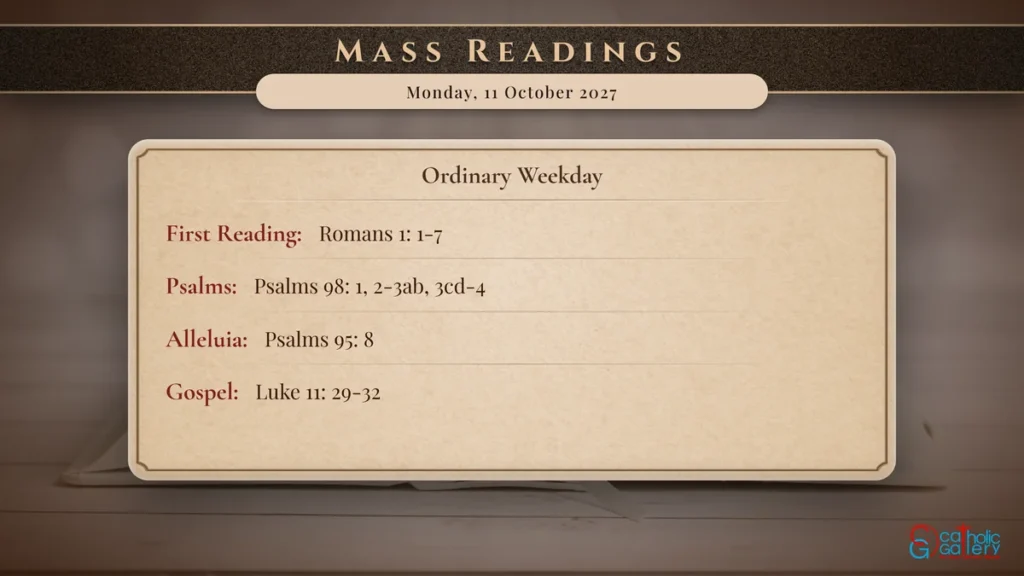 Daily Mass Readings Scripture Card – Monday, 11 October 2027