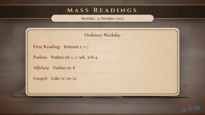 Daily Mass Readings – Monday, 11 October 2027
