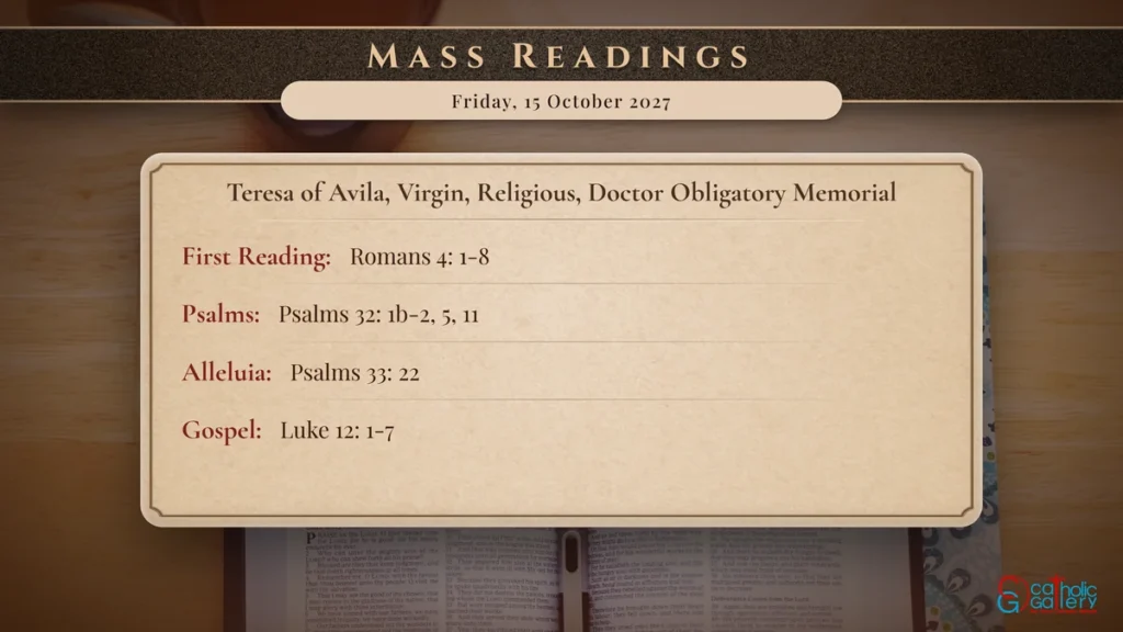 Daily Mass Readings Scripture Card – Friday, 15 October 2027