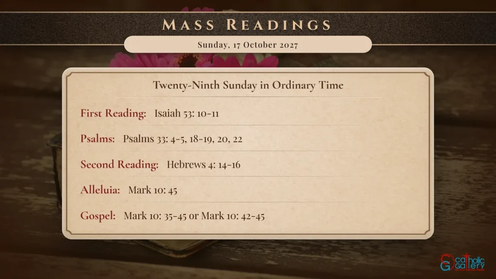Daily Mass Readings Scripture Card – Sunday, 17 October 2027