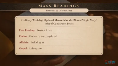 Daily Mass Readings – Saturday, 23 October 2027