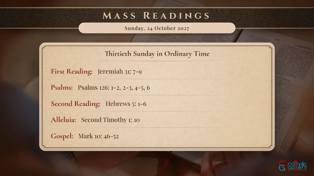Daily Mass Readings Scripture Card – Sunday, 24 October 2027