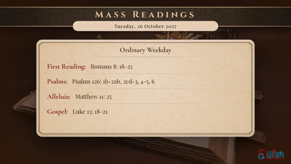 Daily Mass Readings Scripture Card – Tuesday, 26 October 2027