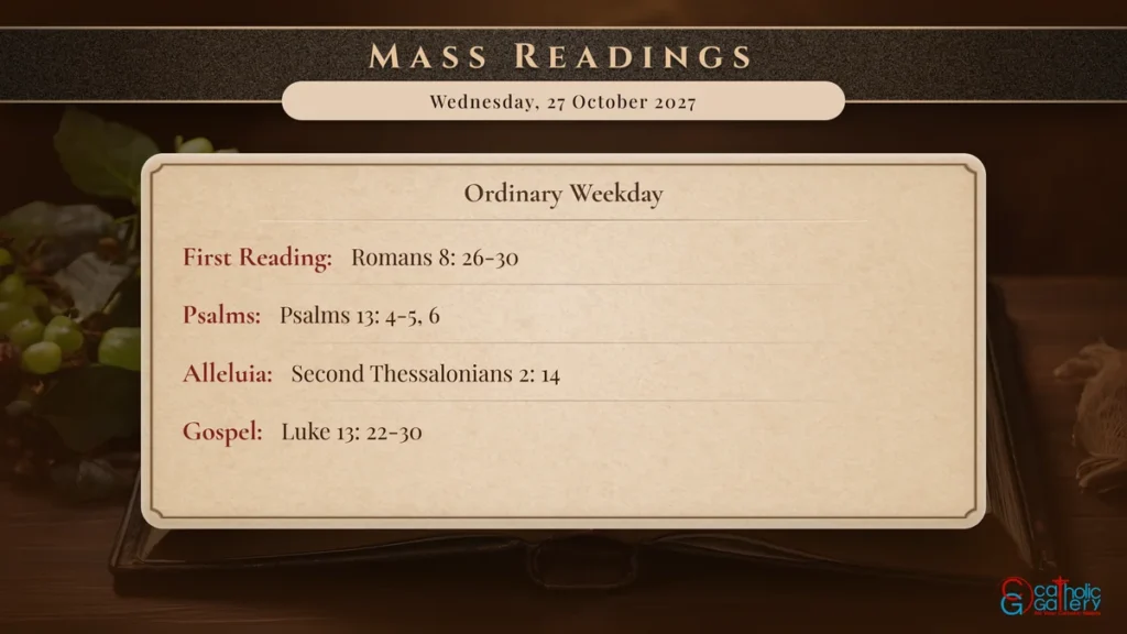 Daily Mass Readings Scripture Card – Wednesday, 27 October 2027