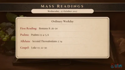 Daily Mass Readings – Wednesday, 27 October 2027