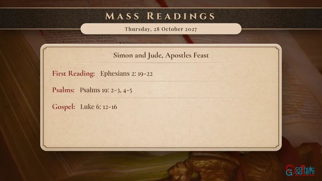 Daily Mass Readings Scripture Card – Thursday, 28 October 2027