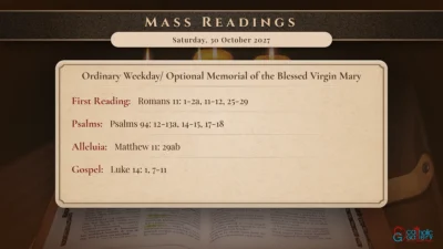 Daily Mass Readings – Saturday, 30 October 2027