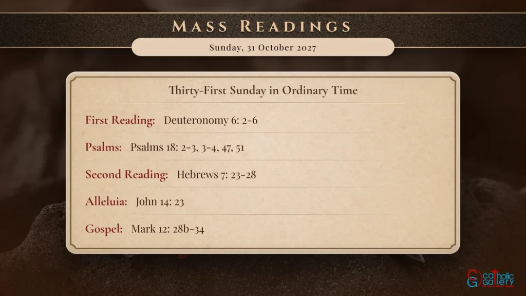 Daily Mass Readings Scripture Card – Sunday, 31 October 2027
