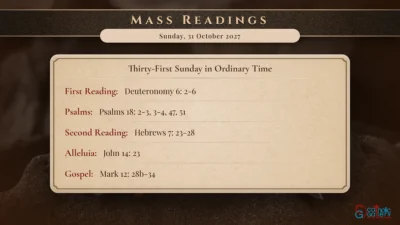 Daily Mass Readings – Sunday, 31 October 2027