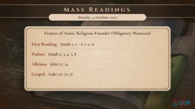 Daily Mass Readings – Monday, 4 October 2027