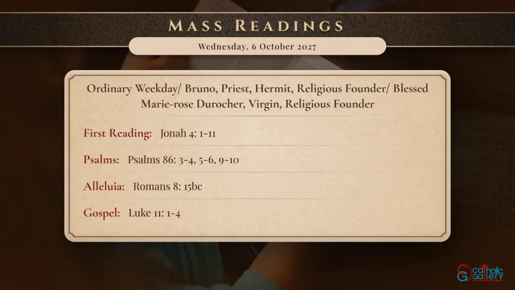 Daily Mass Readings Scripture Card – Wednesday, 6 October 2027