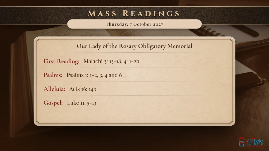 Daily Mass Readings Scripture Card – Thursday, 7 October 2027