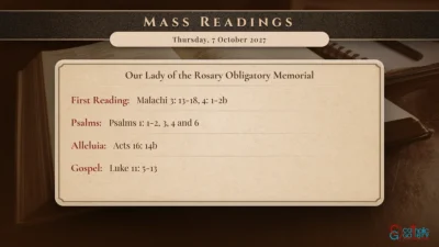 Daily Mass Readings – Thursday, 7 October 2027