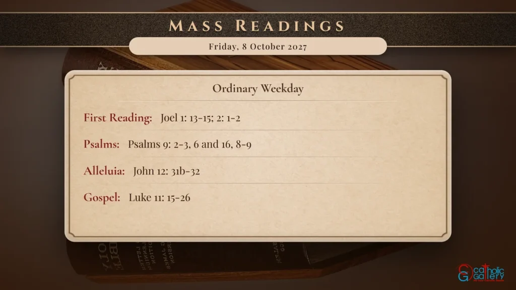 Daily Mass Readings Scripture Card – Friday, 8 October 2027