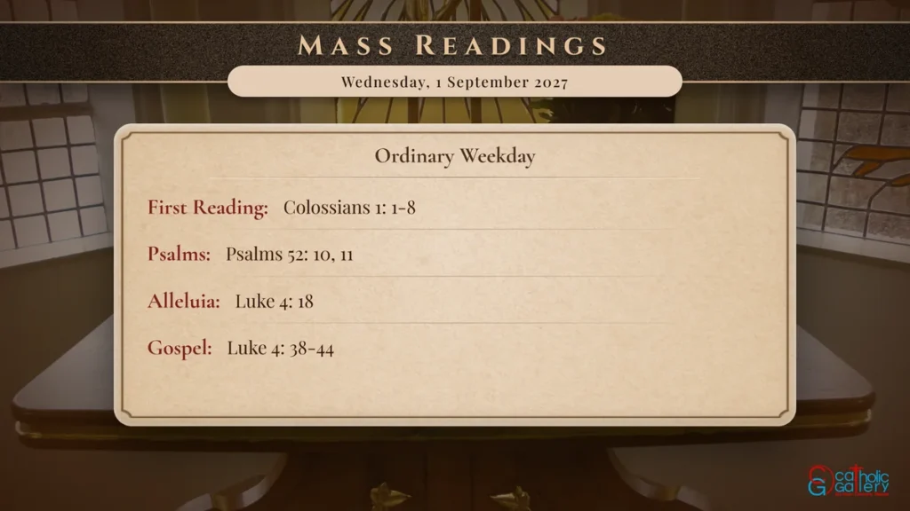 Daily Mass Readings Scripture Card – Wednesday, 1 September 2027