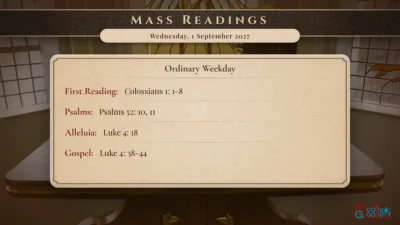 Daily Mass Readings – Wednesday, 1 September 2027