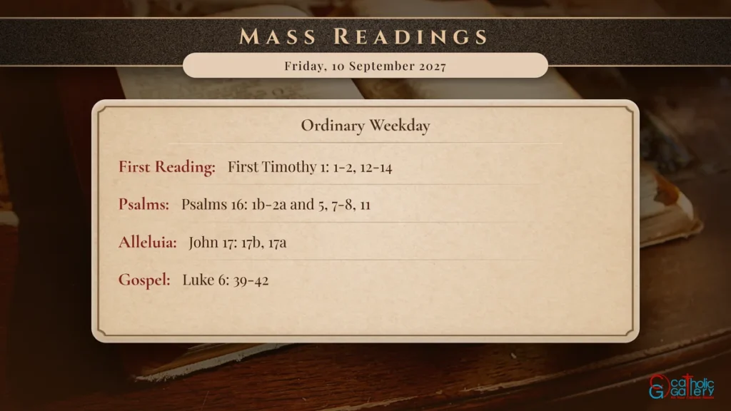 Daily Mass Readings Scripture Card – Friday, 10 September 2027