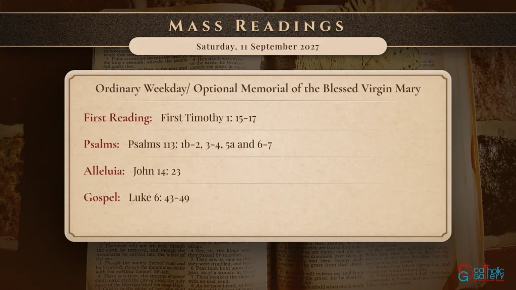 Daily Mass Readings Scripture Card – Saturday, 11 September 2027