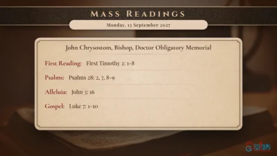 Daily Mass Readings – Monday, 13 September 2027