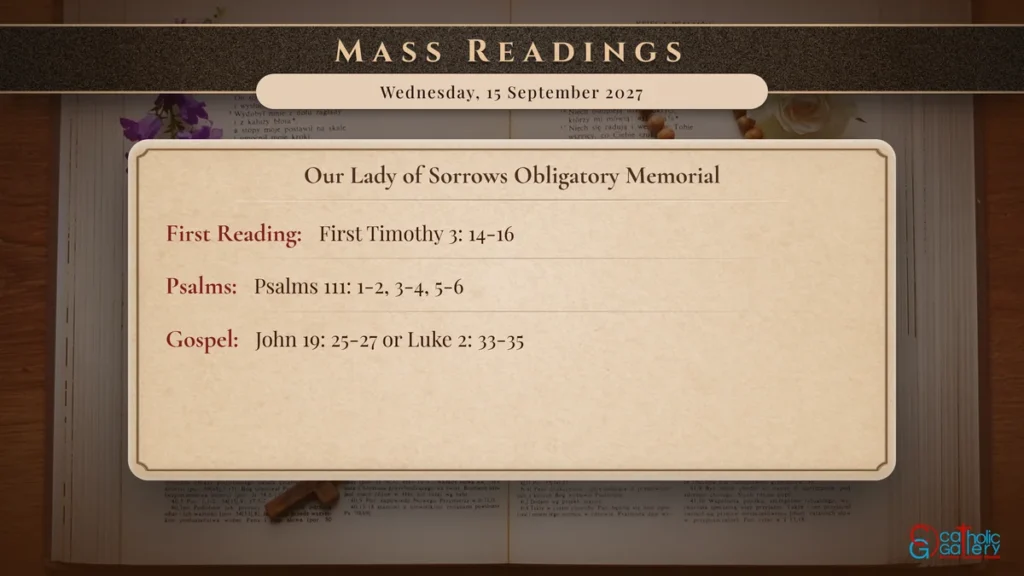 Daily Mass Readings Scripture Card – Wednesday, 15 September 2027