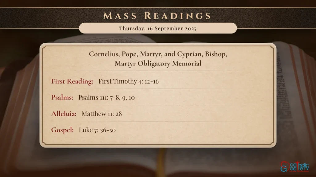 Daily Mass Readings Scripture Card – Thursday, 16 September 2027