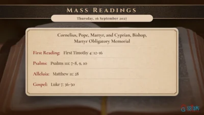 Daily Mass Readings – Thursday, 16 September 2027
