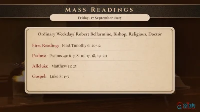 Daily Mass Readings – Friday, 17 September 2027