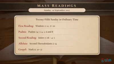 Daily Mass Readings – Sunday, 19 September 2027