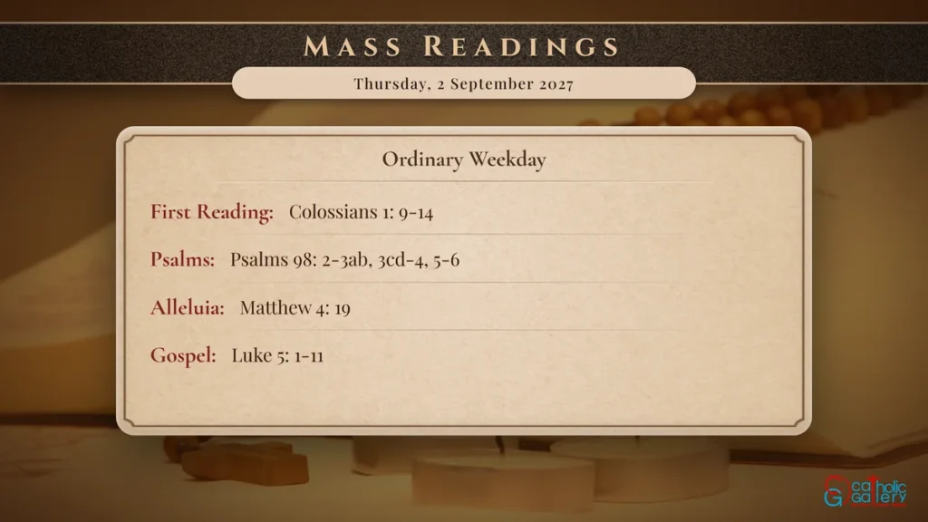 Daily Mass Readings Scripture Card – Thursday, 2 September 2027
