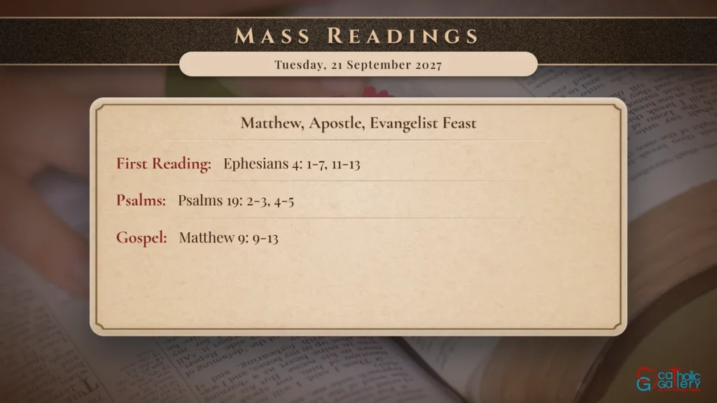 Daily Mass Readings Scripture Card – Tuesday, 21 September 2027