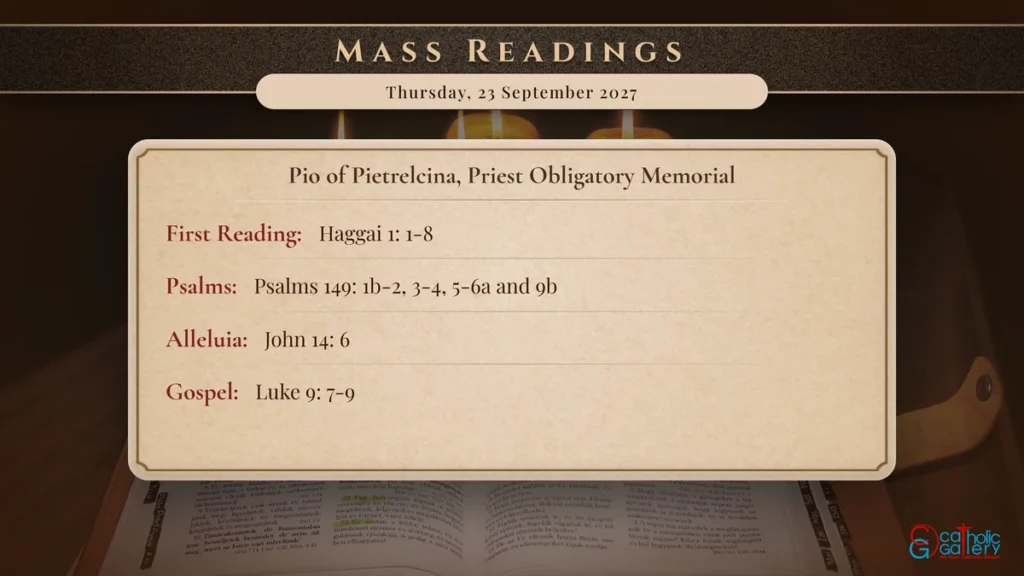 Daily Mass Readings Scripture Card – Thursday, 23 September 2027