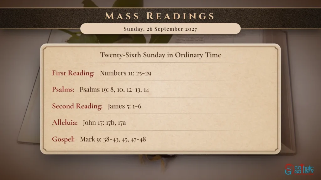 Daily Mass Readings Scripture Card – Sunday, 26 September 2027