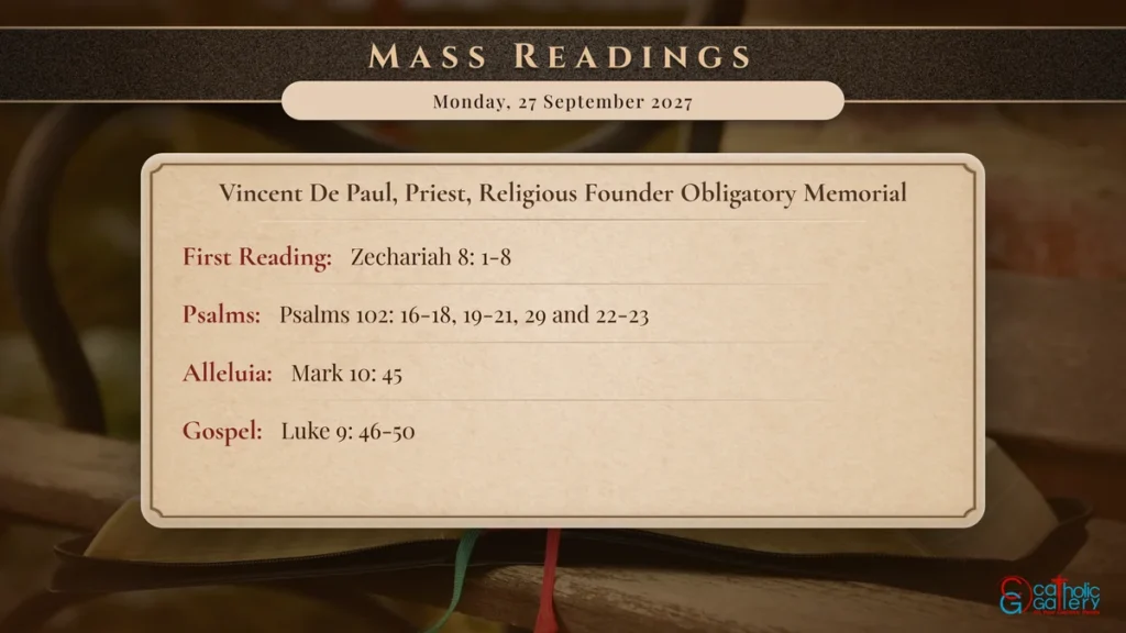 Daily Mass Readings Scripture Card – Monday, 27 September 2027