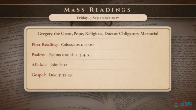 Daily Mass Readings – Friday, 3 September 2027