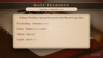 Daily Mass Readings – Saturday, 4 September 2027