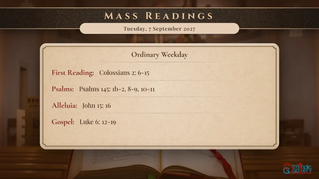 Daily Mass Readings Scripture Card – Tuesday, 7 September 2027