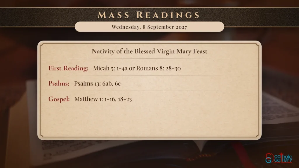 Daily Mass Readings Scripture Card – Wednesday, 8 September 2027