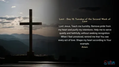 Lenten Preparation – Day 12: Tuesday of the Second Week of Lent