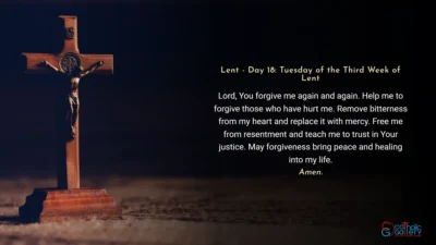 Lenten Preparation – Day 18: Tuesday of the Third Week of Lent