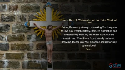 Lenten Preparation – Day 19: Wednesday of the Third Week of Lent