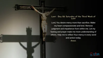 Lenten Preparation – Day 22: Saturday of the Third Week of Lent