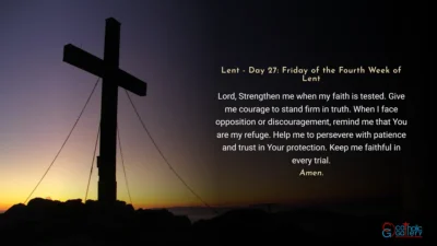 Lenten Preparation – Day 27: Friday of the Fourth Week of Lent