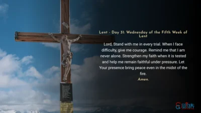 Lenten Preparation – Day 31: Wednesday of the Fifth Week of Lent