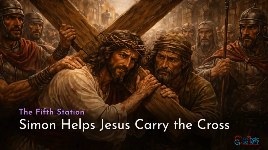 The Fifth Station - Simon Helps Jesus Carry the Cross